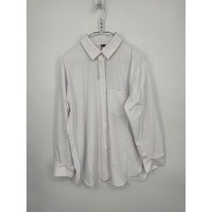The Tack Hack Blouse Womens L White Equestrian Button Up Shirt Riding New